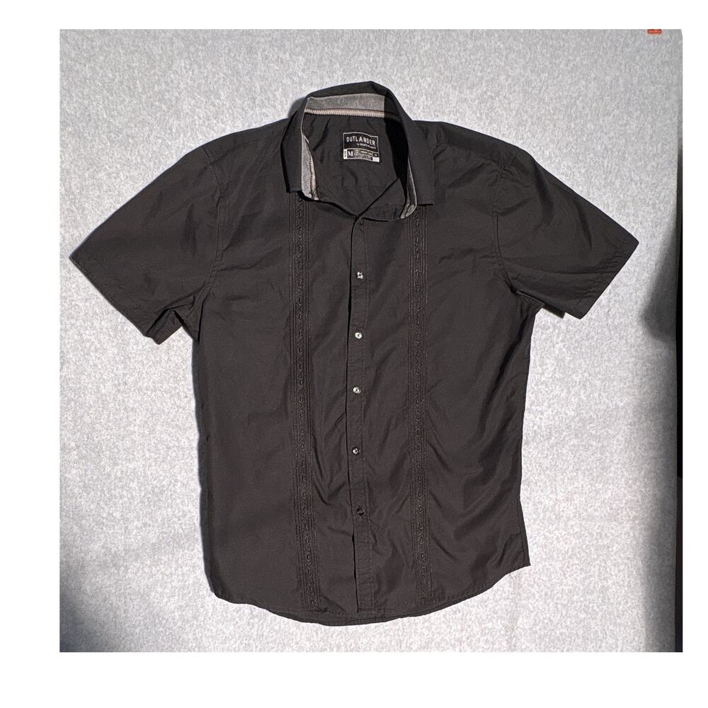 Outlander by Craft+Flow Men’s M 40 Black Woven Short Sleeve Button-Up